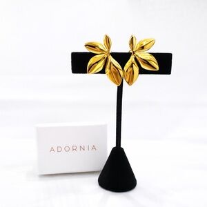Adornia Gold Leaf Statement Earrings
